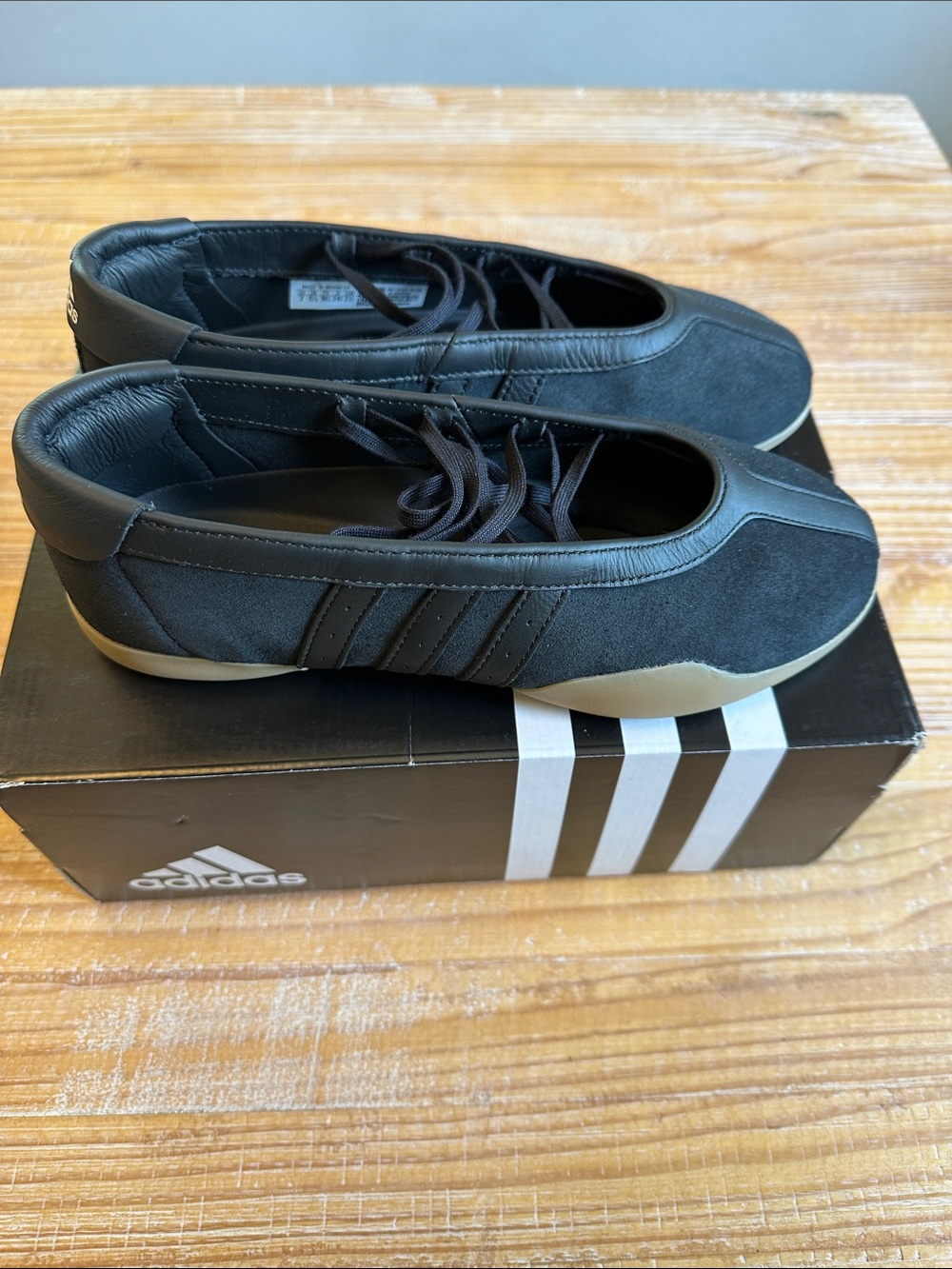 Adidas Women’s Taekwondo Mei Black Low-Profile Lace-Up Sneakers with Tan Outsole